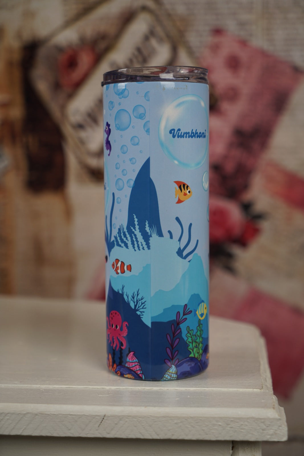 Custom Name Shark & Ocean Friends Tumbler 600ml