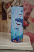 Custom Name Shark & Ocean Friends Tumbler 600ml