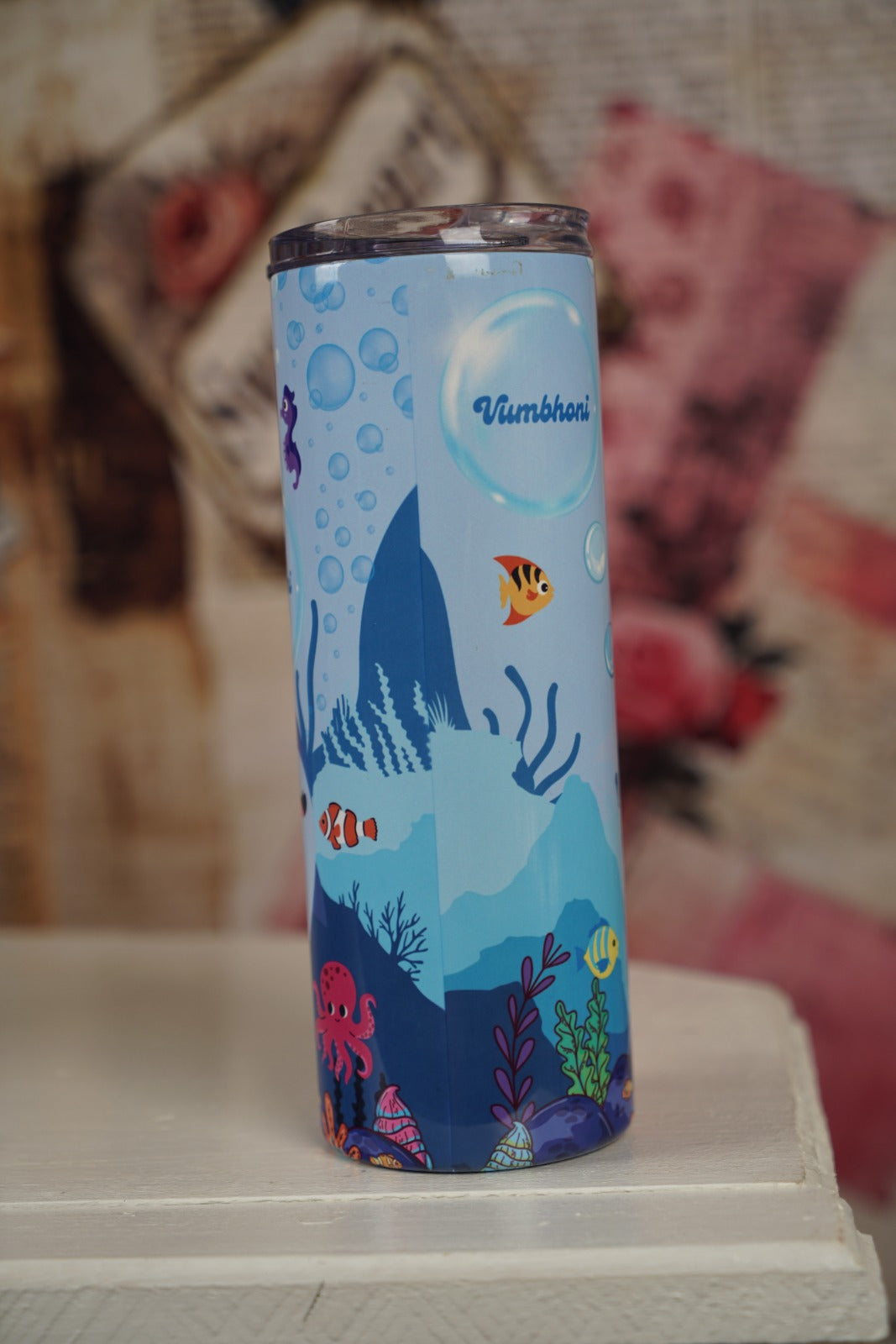 Custom Name Shark & Ocean Friends Tumbler 600ml