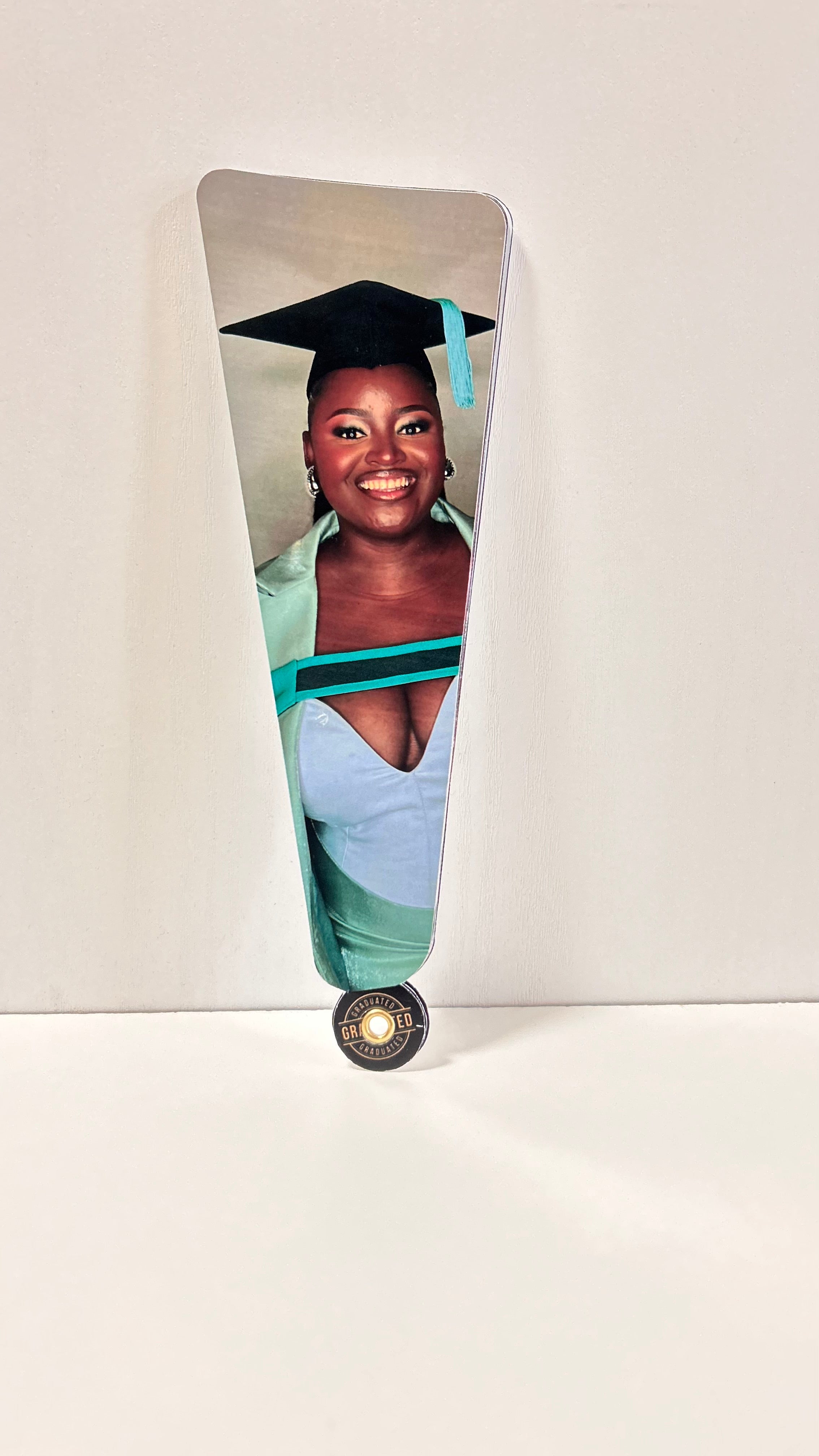Graduation petal hand fan program photo front