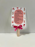 Personalised pink baby shower program fan with wooden handle and ribbon in South Africa

Additional Alt Tag Ideas