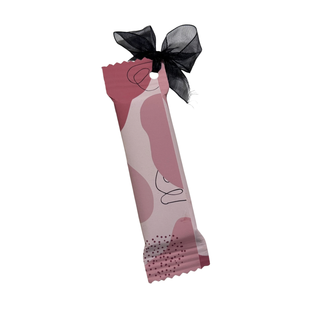 Personalised chocolate with a custom wrapper, decorative ribbon and message for special occasions back