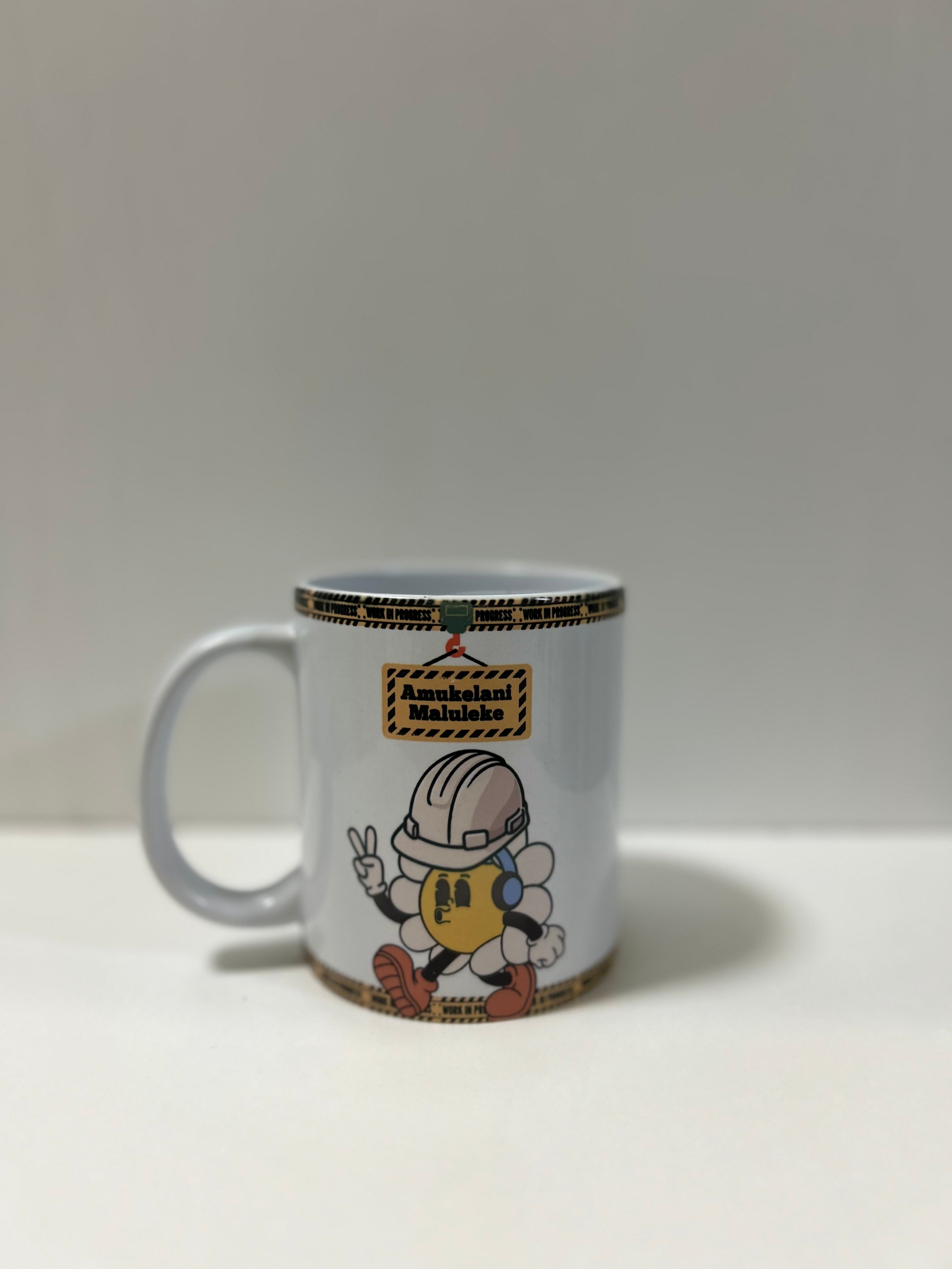 Personalised engineer coffee mug with custom name and engineering-themed design.