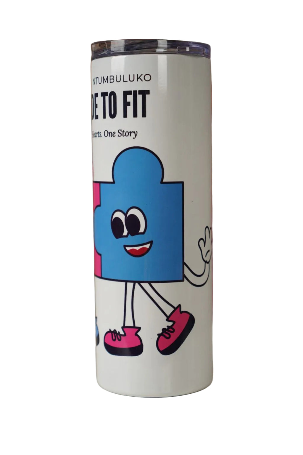 Personalised Name Tumbler with a cartoon character design on a white background side