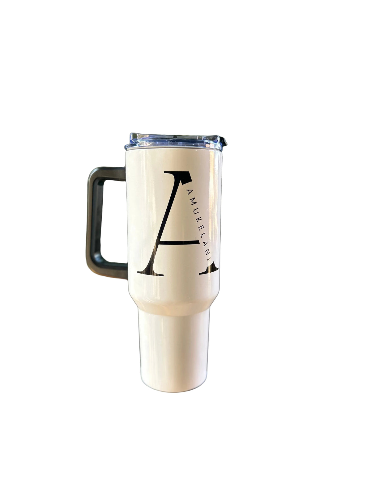 Personalised tumbler with custom name and decorative design